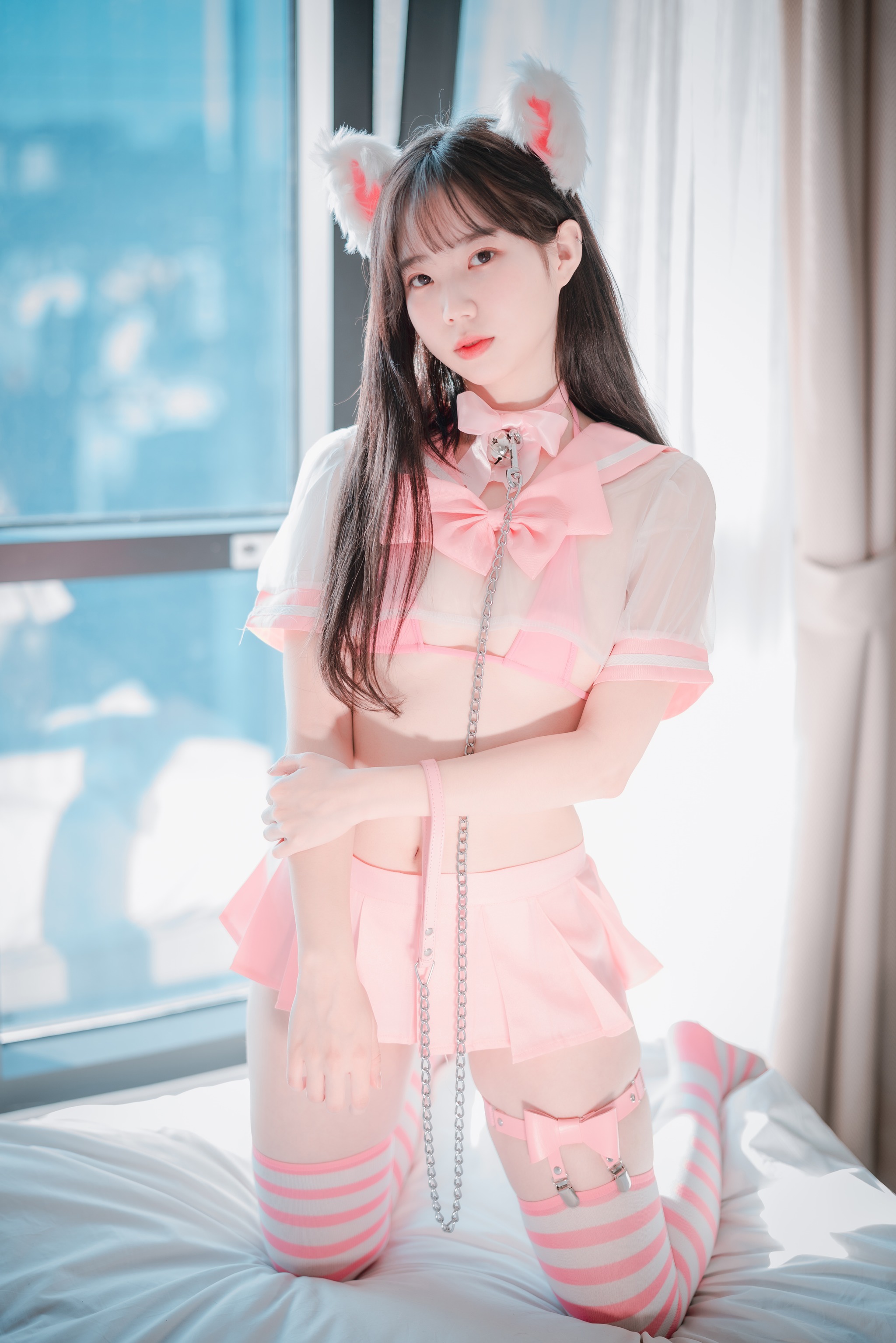 图片[1]-MyuA(뮤아) – NO.007 DJAWA-Catgirl in Pink[72P]-XikXak